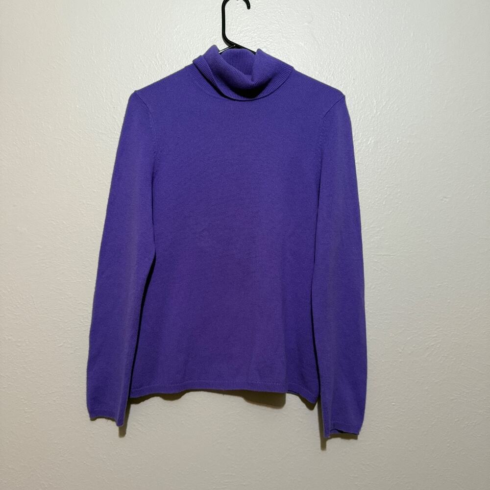 Charter Club Luxury 100% Cashmere Turtleneck Sweater Purple Size Large